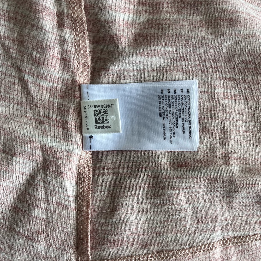 NWOT Reebok Open Back Top - Size M Heathered Pink - Picture 6 of 6
